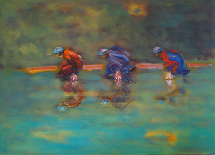 bruslaři, 80x110cm